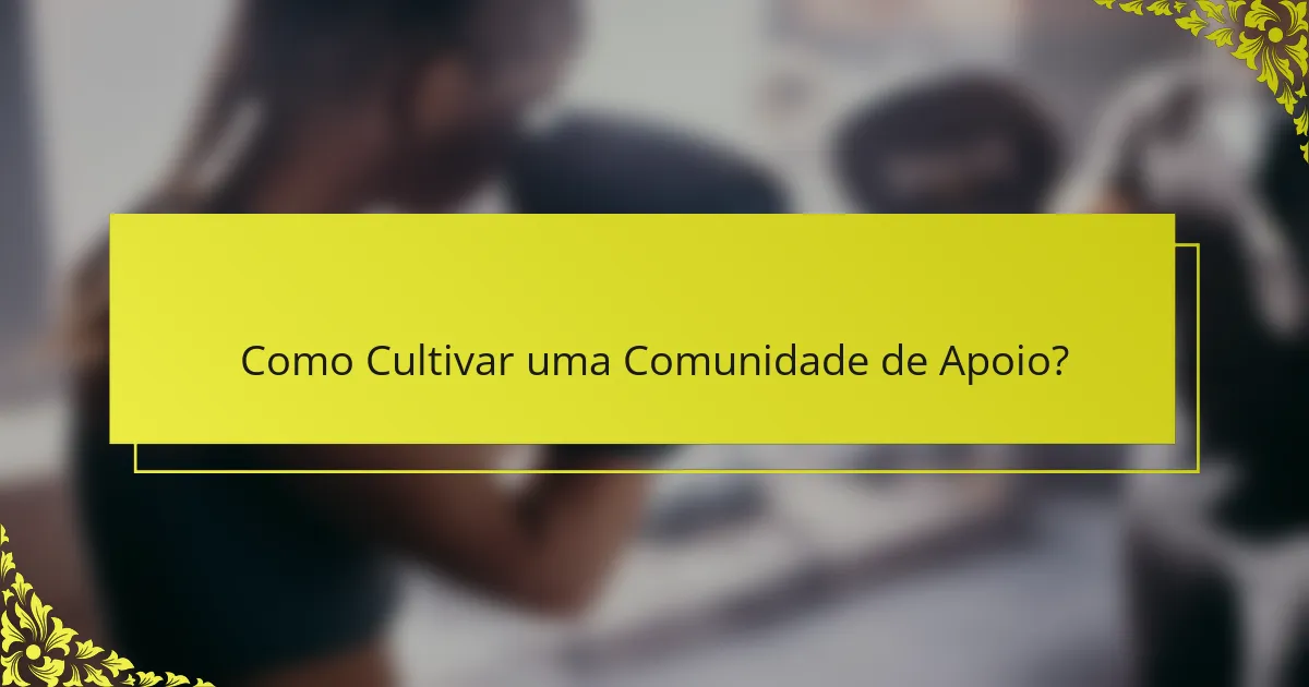 Como Cultivar uma Comunidade de Apoio?