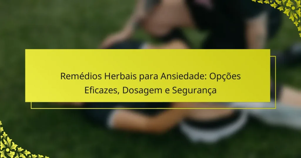 Remédios Herbais para Ansiedade: Opções Eficazes, Dosagem e Segurança