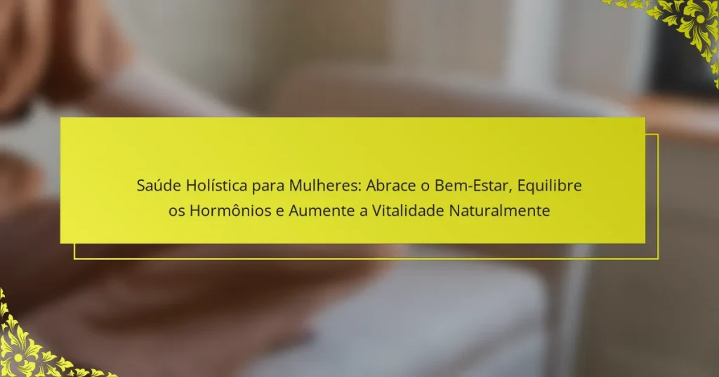 Saúde Holística para Mulheres: Abrace o Bem-Estar, Equilibre os Hormônios e Aumente a Vitalidade Naturalmente