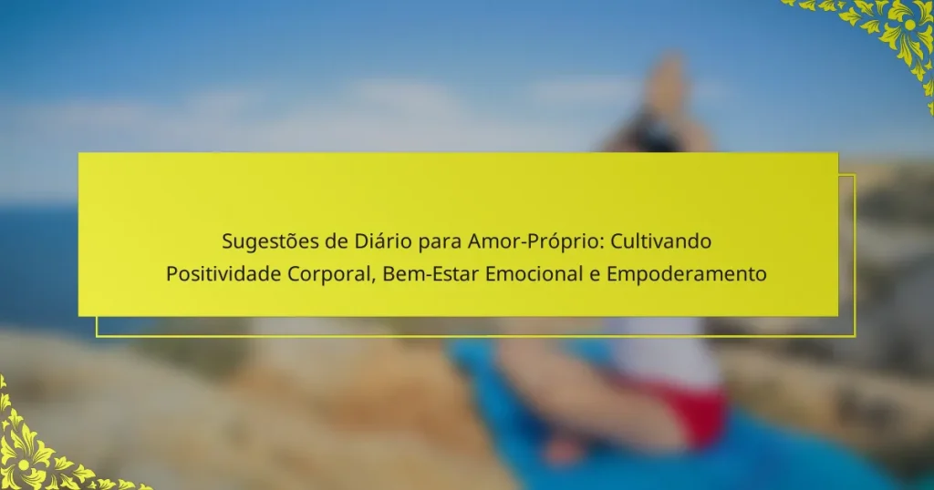 Sugestões de Diário para Amor-Próprio: Cultivando Positividade Corporal, Bem-Estar Emocional e Empoderamento
