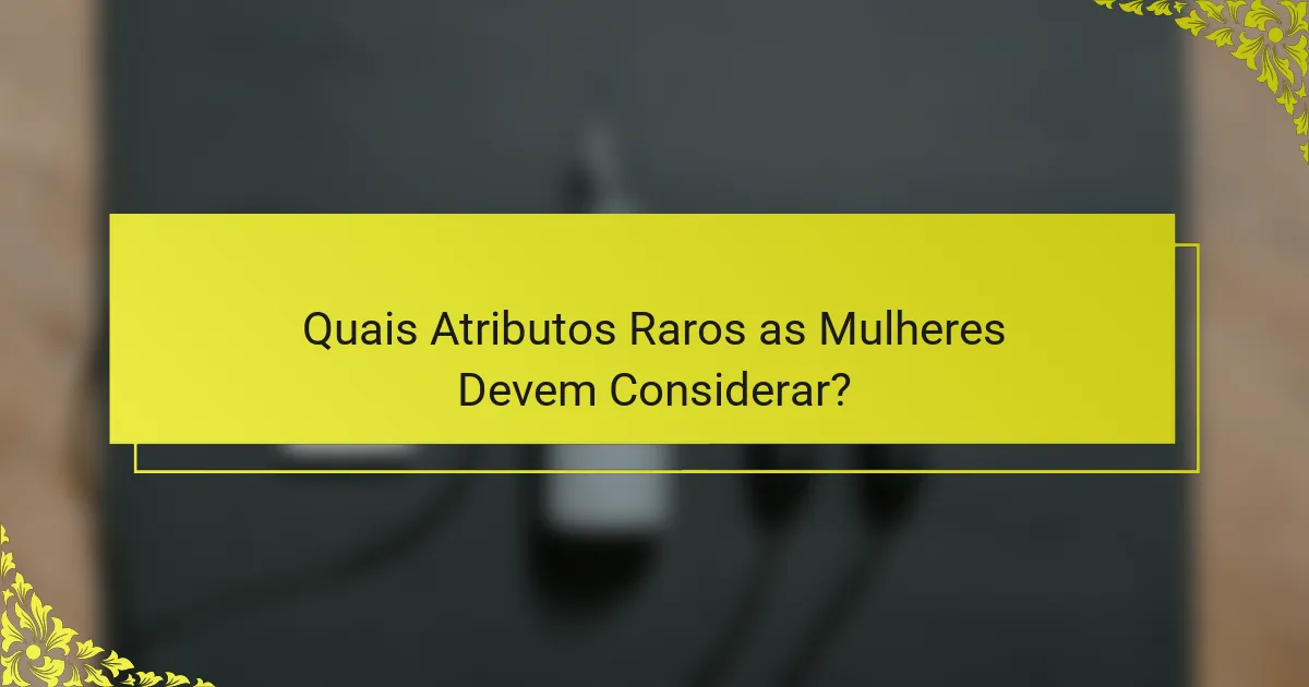 Quais Atributos Raros as Mulheres Devem Considerar?