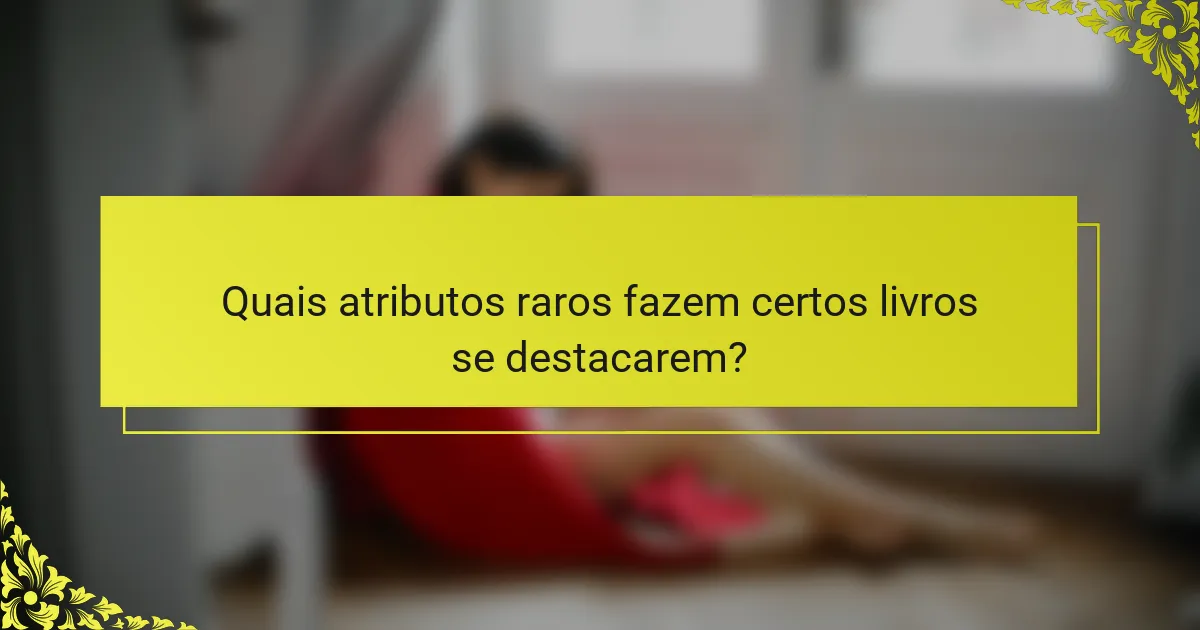 Quais atributos raros fazem certos livros se destacarem?