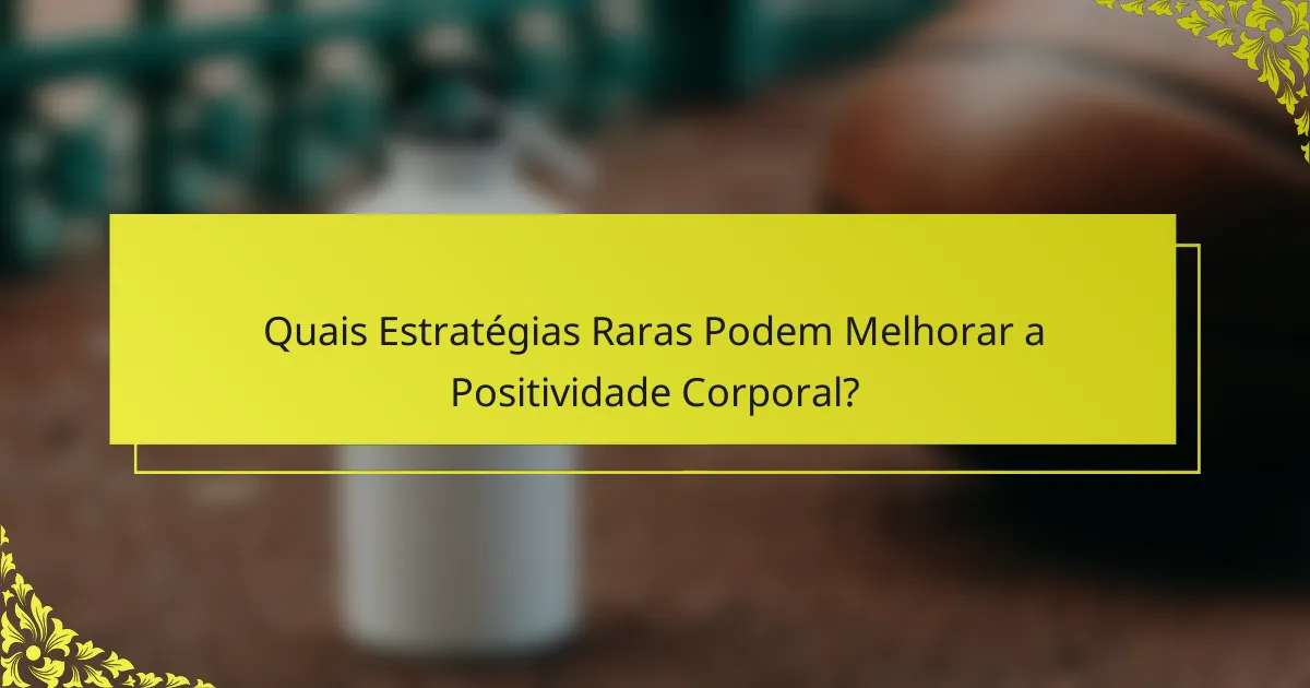 Quais Estratégias Raras Podem Melhorar a Positividade Corporal?