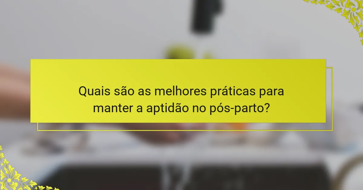 Quais são as melhores práticas para manter a aptidão no pós-parto?